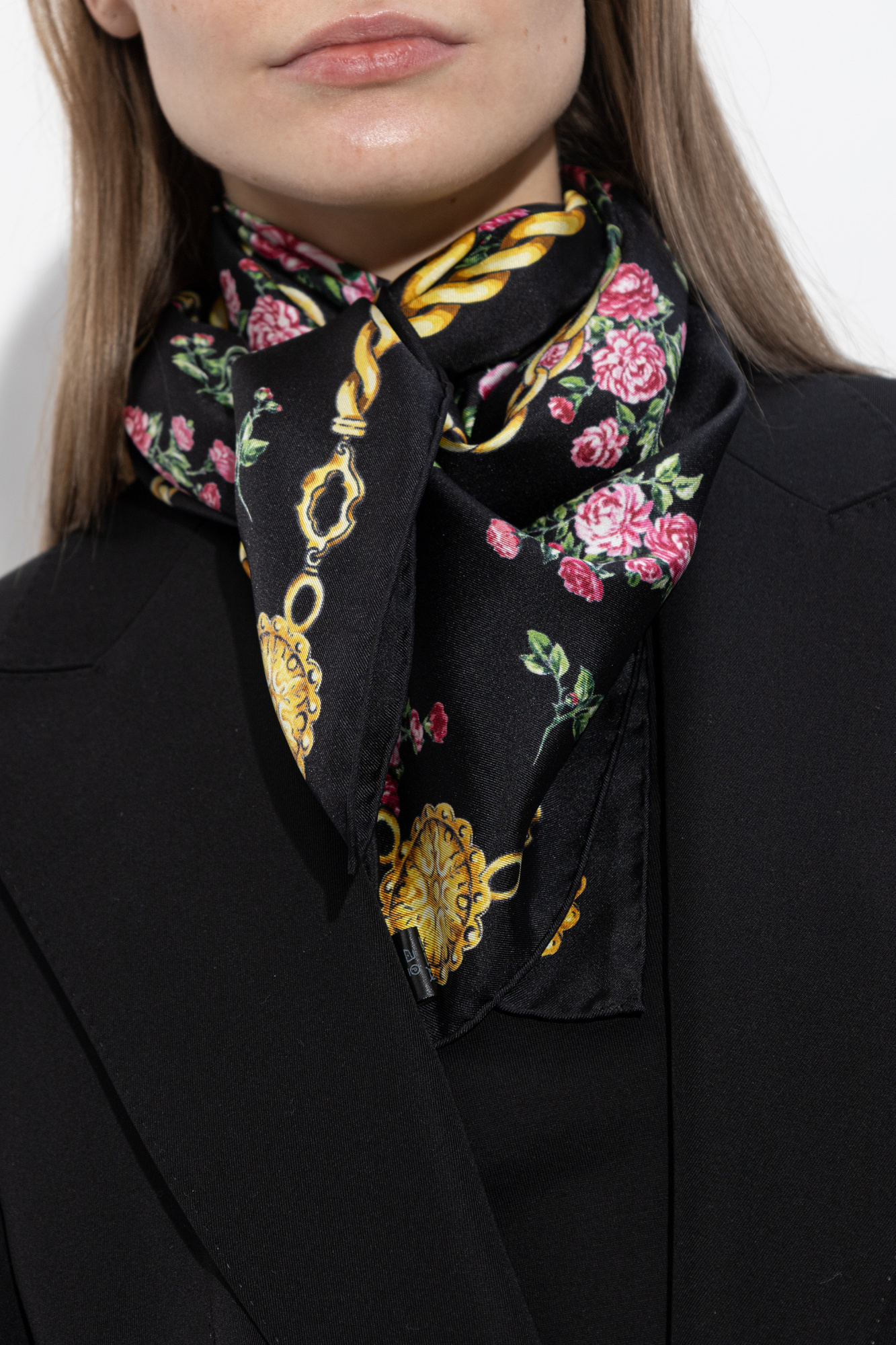 Dolce & Gabbana Silk scarf with floral motif | Women's | Vitkac